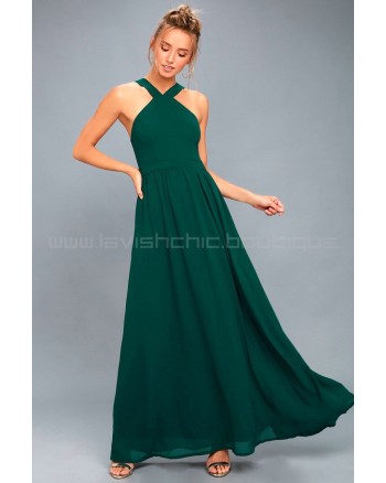 Air Of Romance Forest Green Maxi Dress